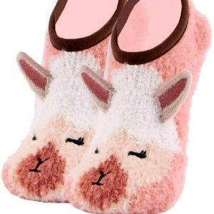 Llama BOK | Women's Funny Fluffy House Slipper Socks